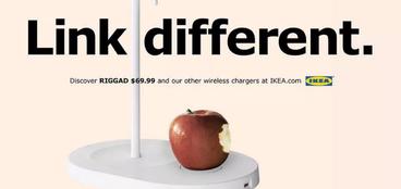 宜家无线充电台灯:改苹果经典标语蹭热度